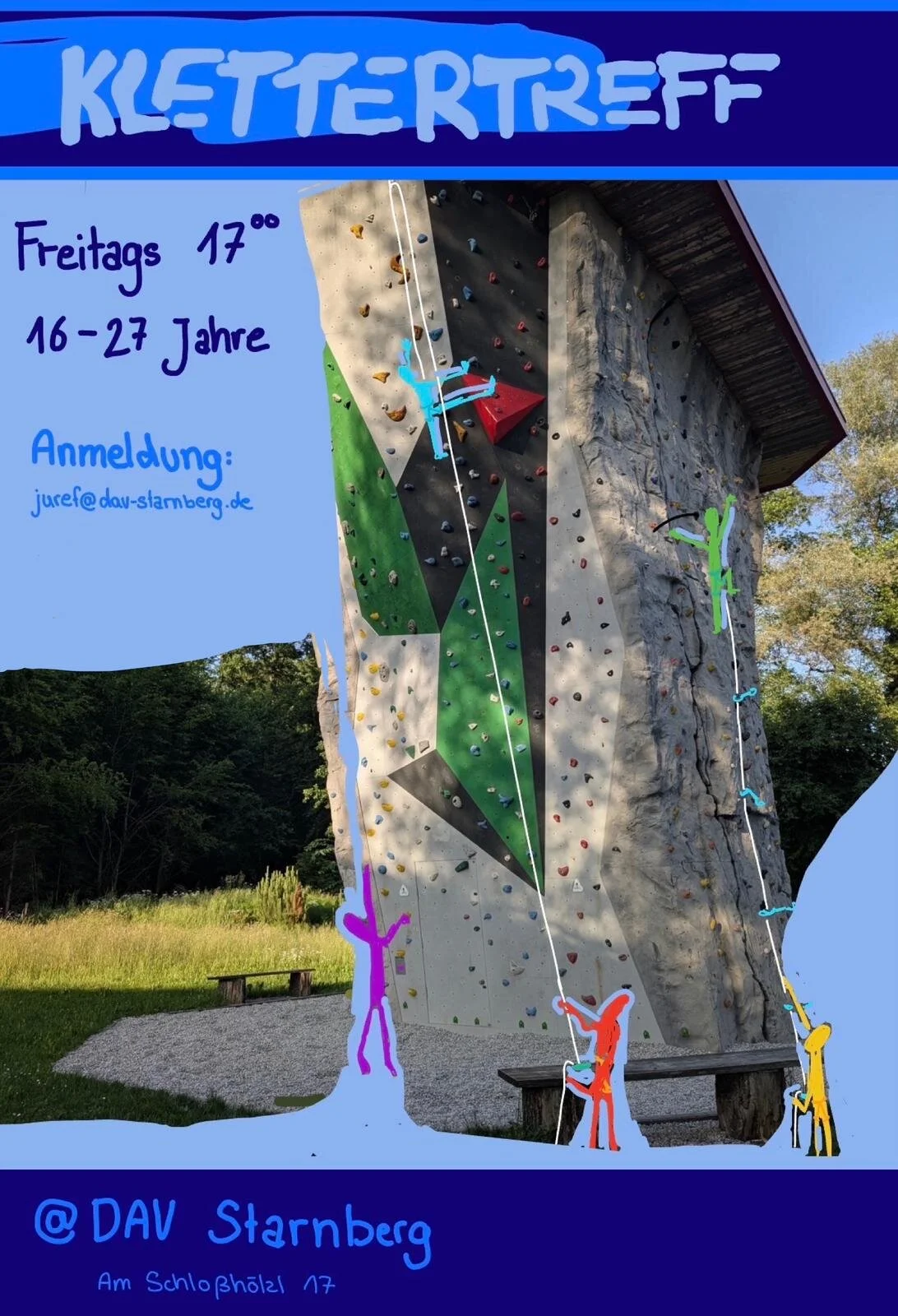 Flyer zum Klettertreff 16-27 Jahre | © JDAV Starnberg/Emiia Gottwalt