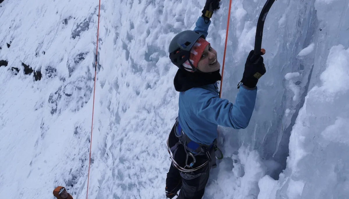 Erste Eisklettererfahrung im „Rechten Doppellutscher“ | © DAV Starnberg