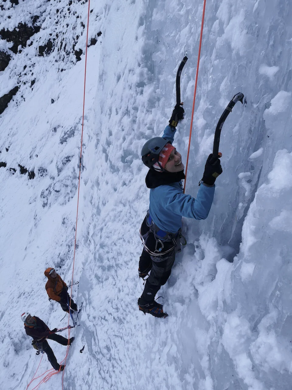 Erste Eisklettererfahrung im „Rechten Doppellutscher“ | © DAV Starnberg