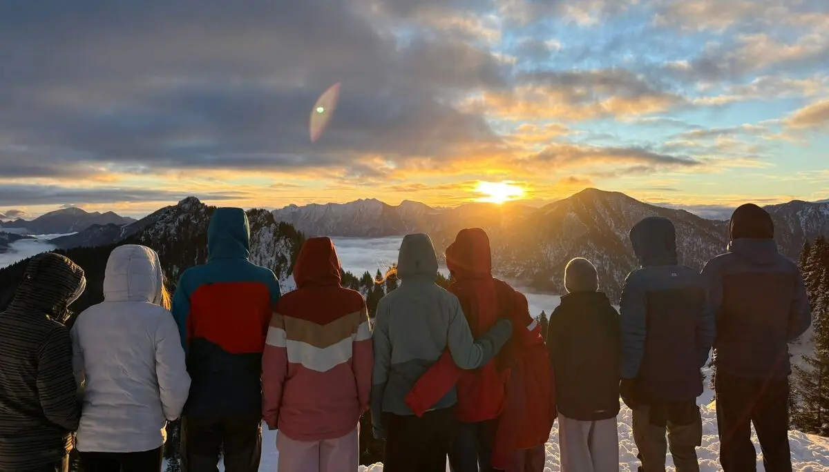 Gruppenfoto bei Sonnenuntergang | © jDAV Starnberg