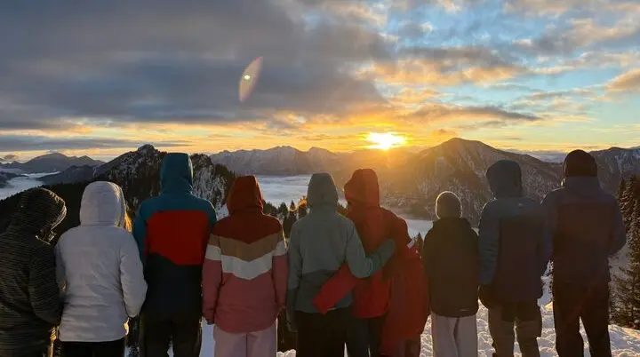 Gruppenfoto bei Sonnenuntergang | © jDAV Starnberg