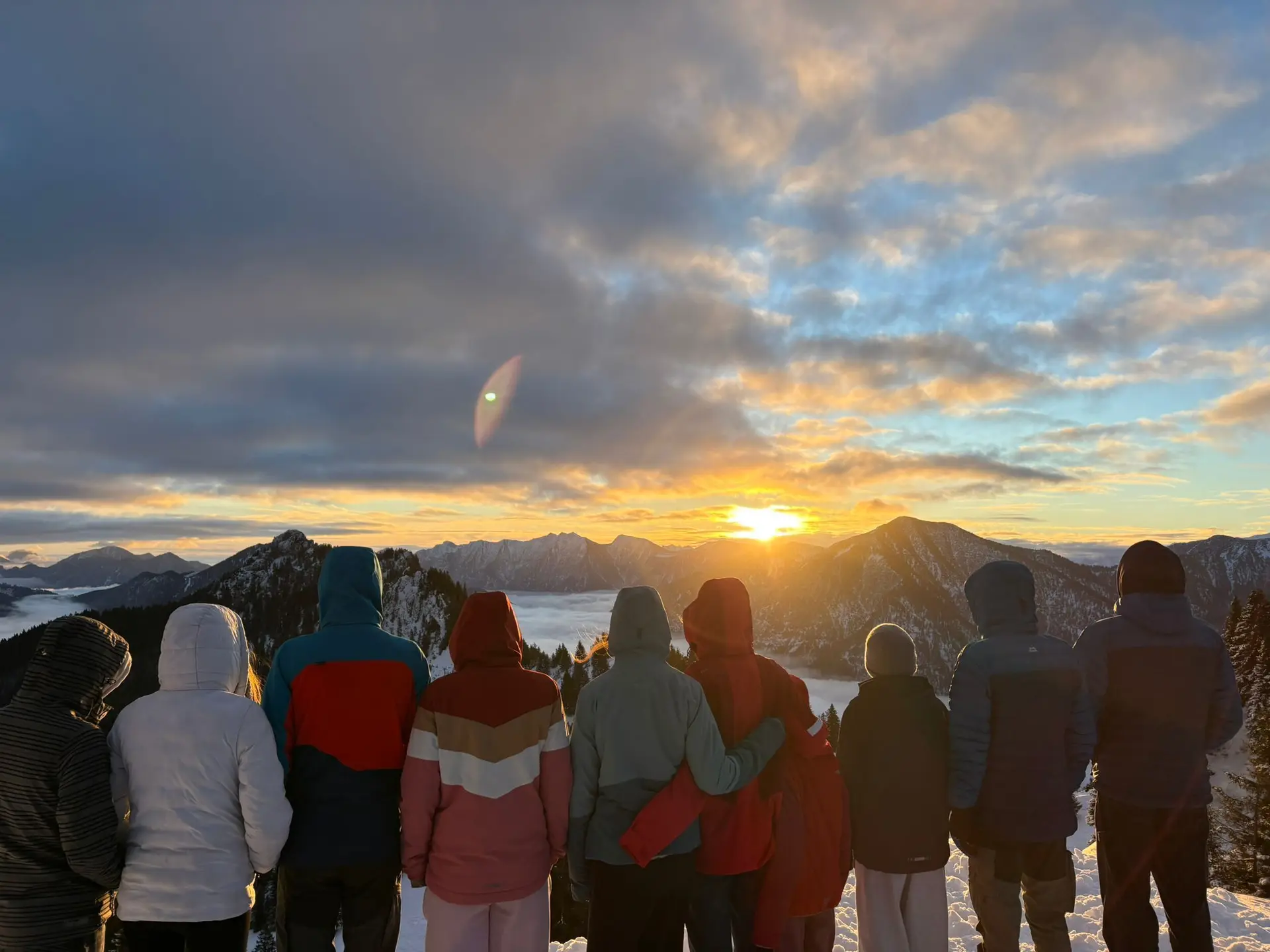 Gruppenfoto bei Sonnenuntergang | © jDAV Starnberg