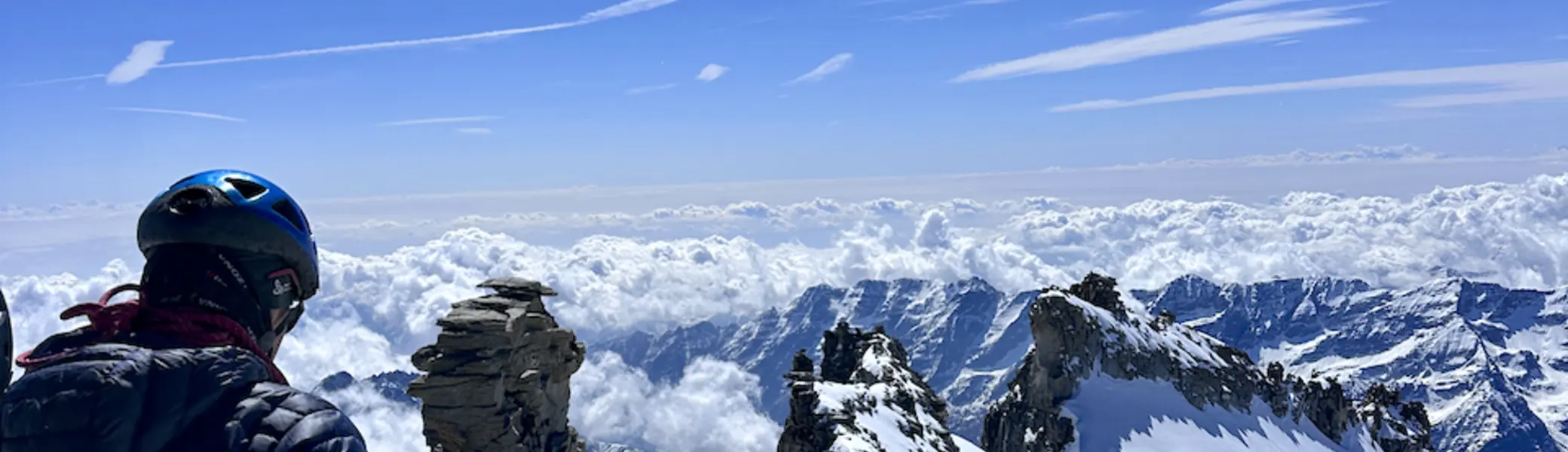 der schmale Gipfelaufbau im Abstieg | © DAV Starnberg