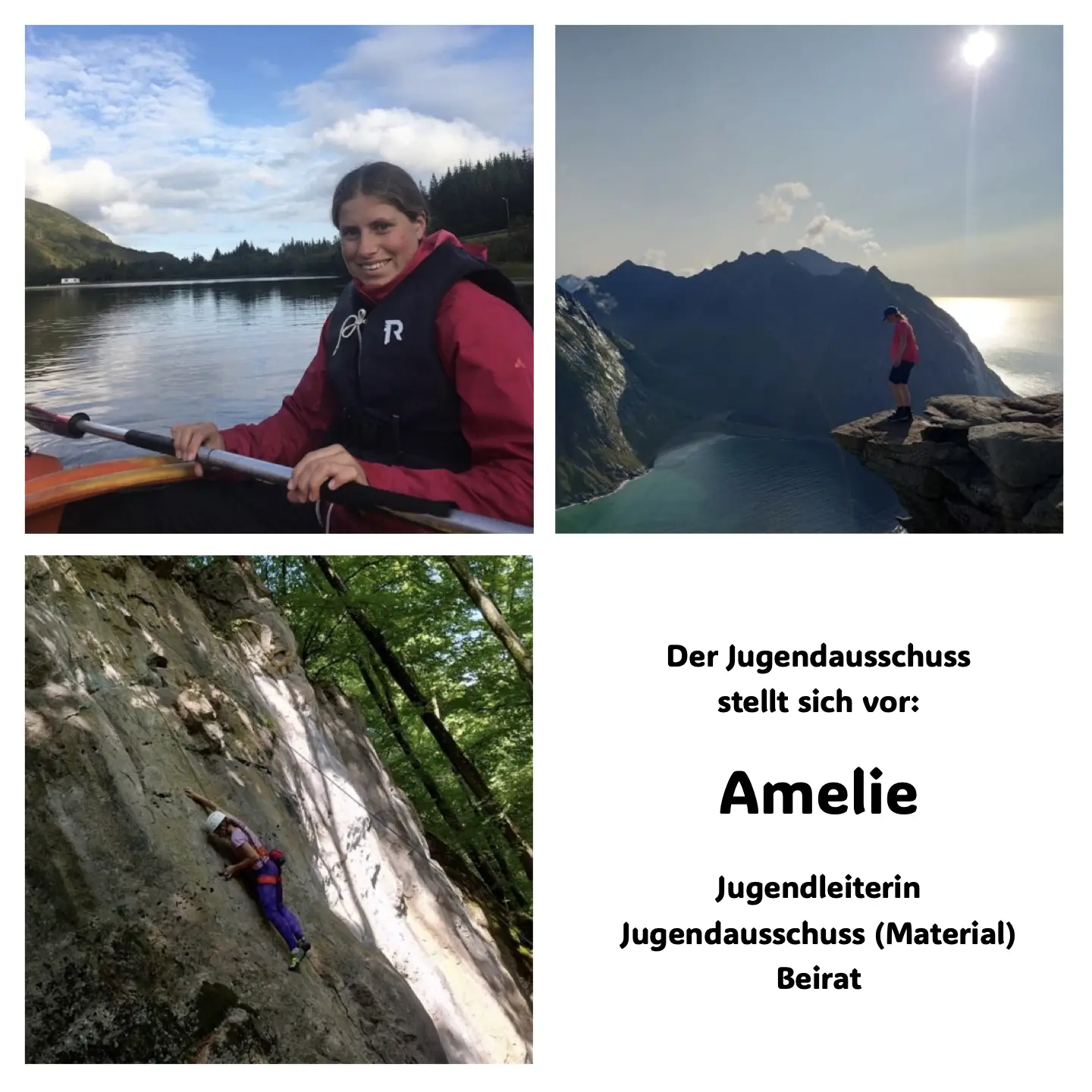 3 Fotos von Amelie und ihre Ämter | © JDAV Starnberg