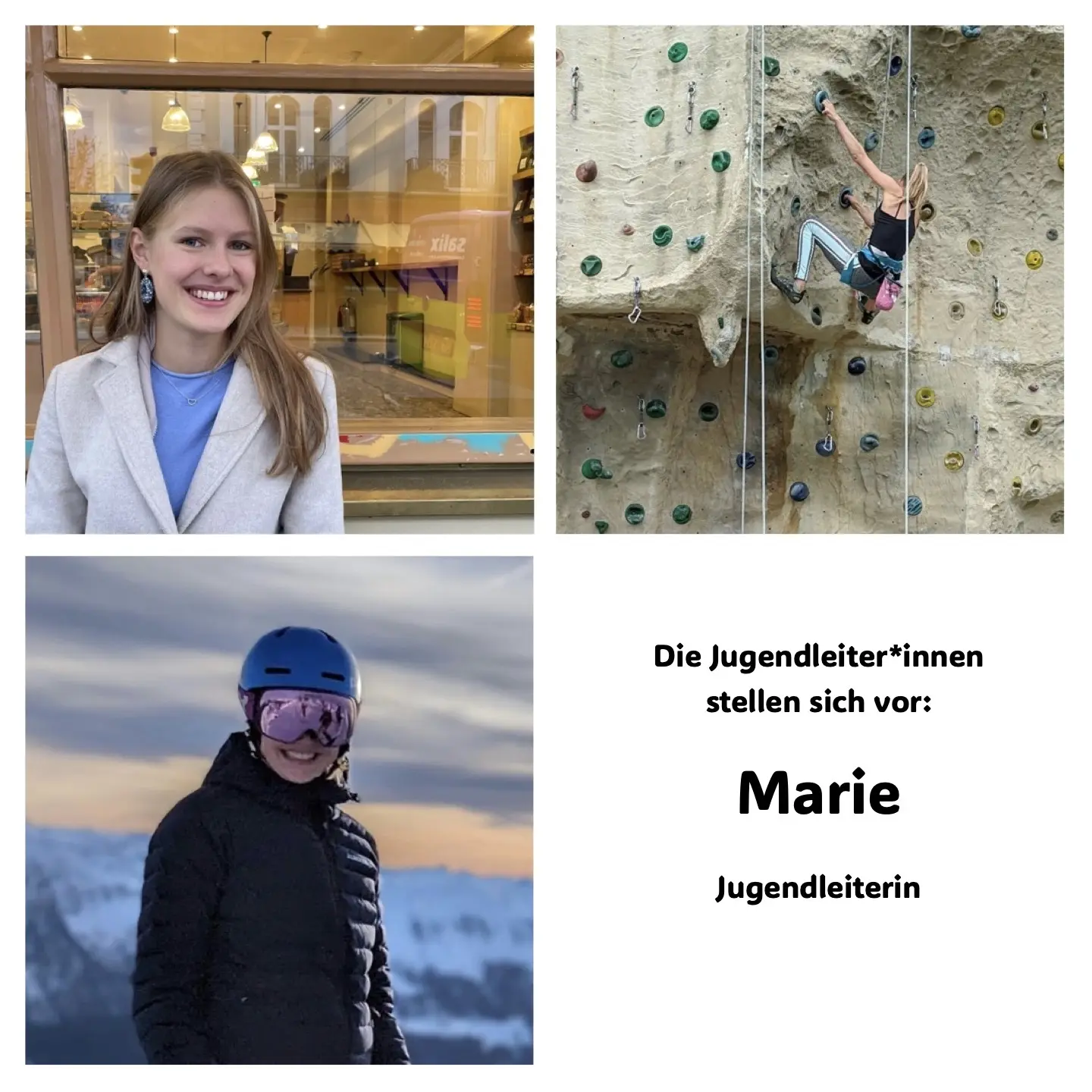 3 Fotos von Marie und ihre Ämter | © JDAV Starnberg