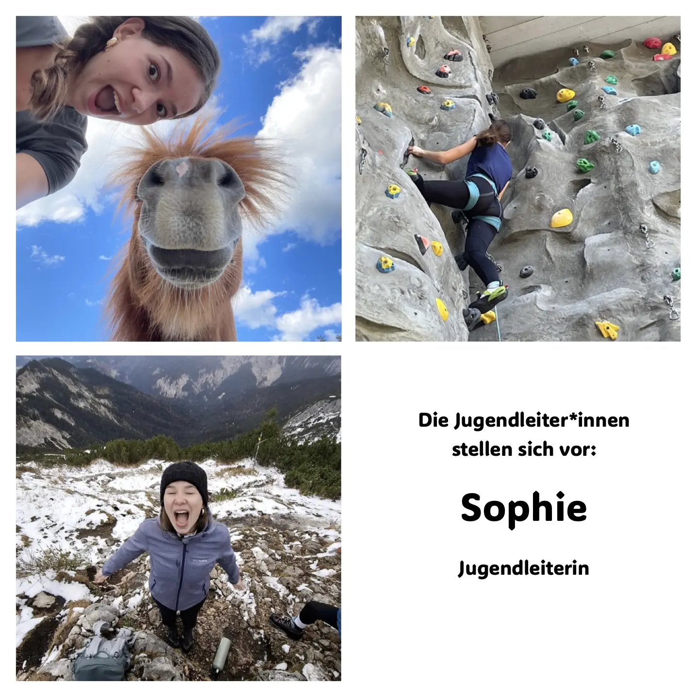 3 Fotos von Sophie und ihre Ämter | © JDAV Starnberg